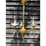 French neo classical gilt 3 branch elegant vintage chandelier pendant light fitting vintage French fixture