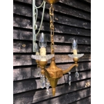 French neo classical gilt 3 branch elegant vintage chandelier pendant light fitting vintage French fixture