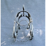 French traditional vintage metal wine bottle holder decorated with a green grape leaf.