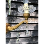 French neo classical gilt 3 branch elegant vintage chandelier pendant light fitting vintage French fixture