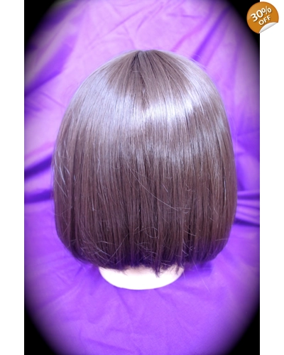 Straight Shoulder bob with Fringe - Dark Brown