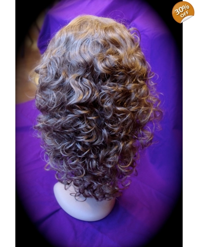 Long tight curls, with Fringe - Brownish mahogany Long tight curls, with Fringe - Brownish mahogany
