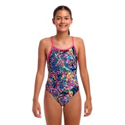 Funkita Girls single strap, Lolly Leopard