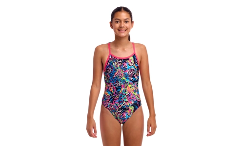 Funkita Girls single strap, Lolly Leopard