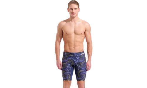 Arena Men’s Fireflow Jammer, Navy-yellow