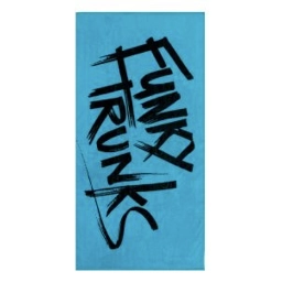Funky Trunks towel, Tagged blue