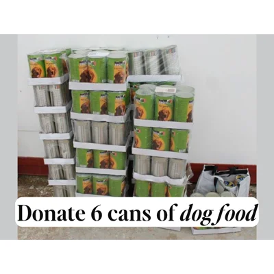 6 cans of dog food