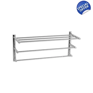TECHNO STRAIGHT - 3 Tier Towel Rail - Chrome