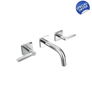 TEXA 3 Hole Wall Basin Mixer LEVER Short Spout Chrome