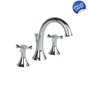 BROOKHAVEN - Cross 3 Hole Basin Mixer - Chrome