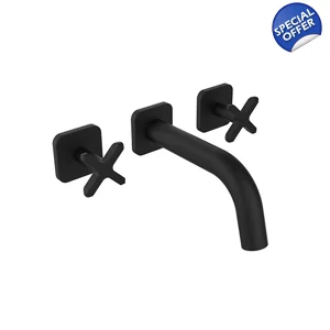 TEXA 3 Hole Wall Bath Mixer BLACK