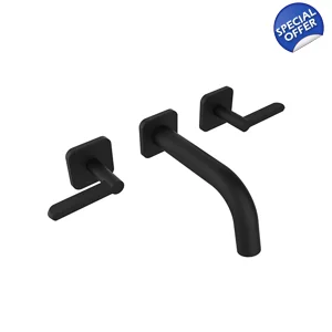 .TEXA 3 Hole Wall Bath Mixer LEVER BLACK
