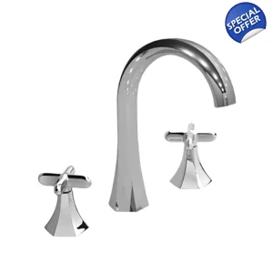 HEXA - 3 Hole Bath Mixer High Spout - Chrome