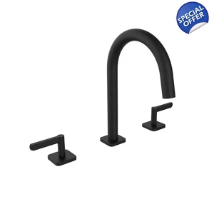 TEXA 3 Hole Deck Bath LEVER - MATT BLACK