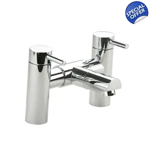 TECHNO 465 - 2 Hole Deck Straight Bath Filler - Chrome