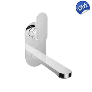 TH251 - 2 Hole Wall Basin Mixer on Plate - Chrome