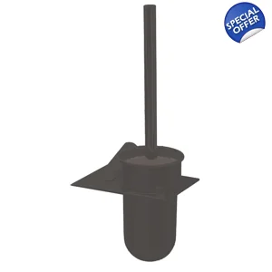 BLACK  AR110 - Wall Toilet Brush Set (Metal) - Matt Black
