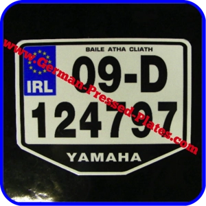 Motorcycle IRL Euro Flat Metal Plate Shaped Size Choice