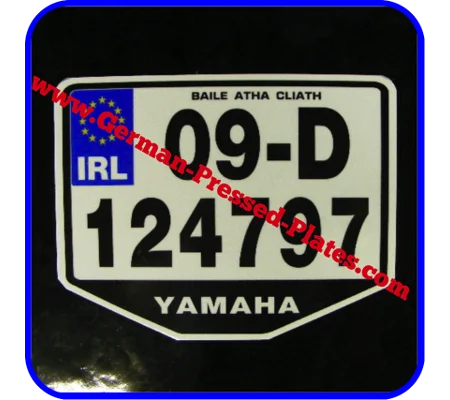Motorcycle IRL Euro Flat Metal Plate Shaped Size Choice