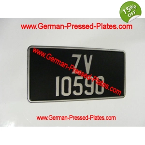 Black and Silver Pressed Plate 305mmX 153mm