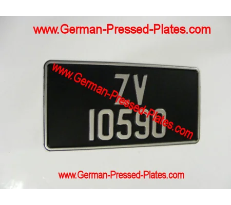 Black and Silver Pressed Plate 305mmX 153mm