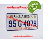 USA Pressed Number Plate With Blue Medium Size Digits