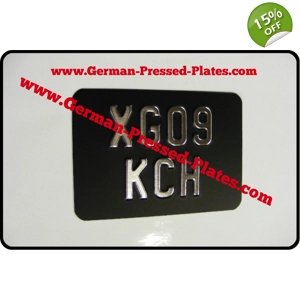 Motorcycle Brushed Chrome Pressed Plate with Size Choice Small Nos