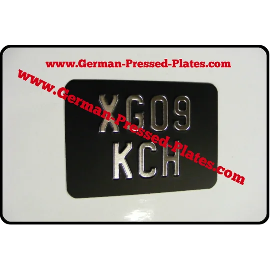 Motorcycle Brushed Chrome Pressed Plate with Size Choice Small Nos