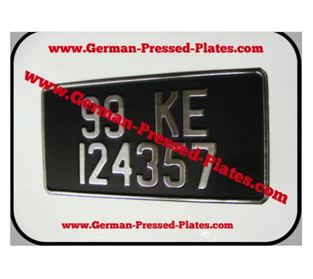 Black and Silver Pressed Plate 300mmX 150mm