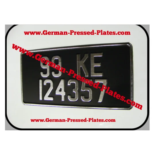 Black and Silver Pressed Plate 300mmX 150mm