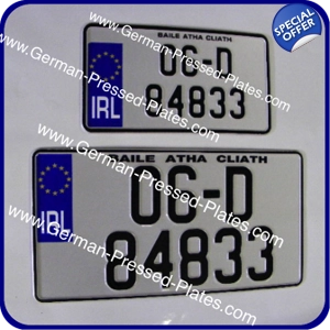 JAP Large Pressed Number Plate + 1 Small Front