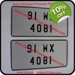 Pair of JAP JDM Pressed IRL Number Plates Small Size Digits