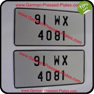 Pair of JAP JDM Pressed IRL Number Plates Small Size Digits
