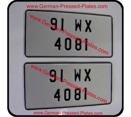 Pair of JAP JDM Pressed IRL Number Plates Small Size Digits