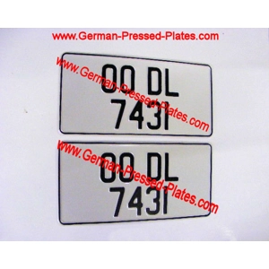 JAP JDM Pressed  Number Plates x 2 Pair Plain White