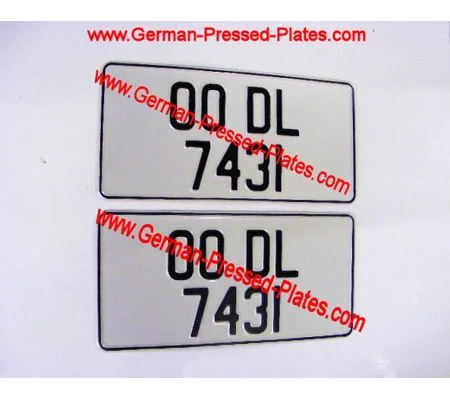 JAP JDM Pressed Number Plates x 2 Pair Plain White