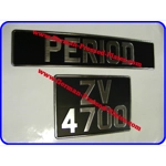 Vintage Chrome Pressed Plates Oblong and Square Large No's