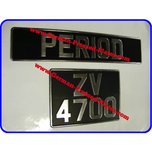 Vintage Chrome Pressed Plates Oblong and Square Large No's