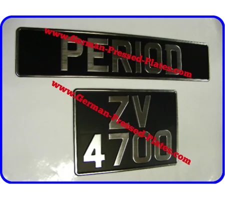 Vintage Chrome Pressed Plates Oblong and Square Large No's