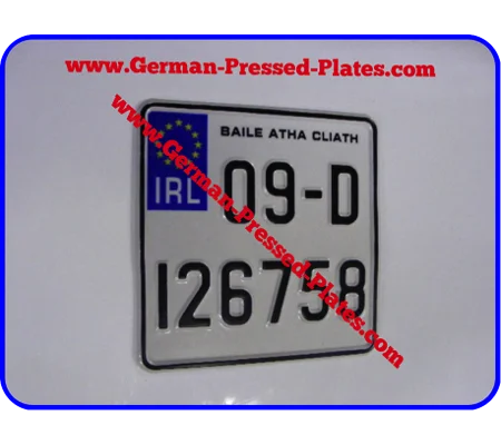 IRL Euro Motorcycle Plate 163x163mm Border