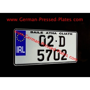 German Square Pressed Number Plate with Size Choice