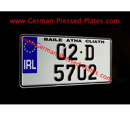 German Square Pressed Number Plate with Size Choice