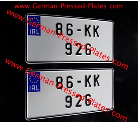 Pair of JAP Pressed IRL Number Plates Small Flags & Digits