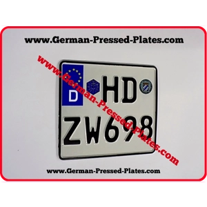 Square German Pressed Number Plate 200mm X 180mm