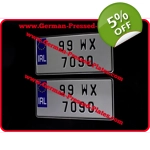 Pair of JAP Pressed IRL Number Plates Small Nos