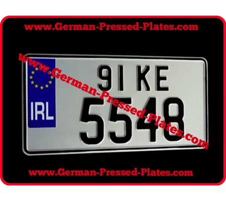 1 of IRL Flag, JAP JDM Pressed Number Plate Small with 2 Size Digits