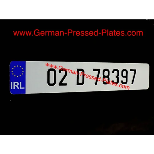 IRL Euro Pressed Plate with Medium Size No's with a Size Choice
