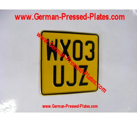 Motorcycle Pressed Plate + Pressed Border 6 1/2ins X 6 1/2"ins