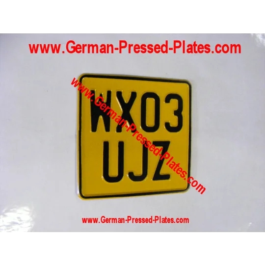 Motorcycle Pressed Plate + Pressed Border 6 1/2ins X 6 1/2"ins