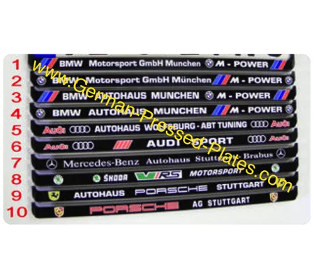 IRL German Custom Number Plate Frames Black X 2 e54